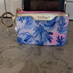 NWOT Lilly Pulitzer Pink and Blue Floral Keychain Wallet